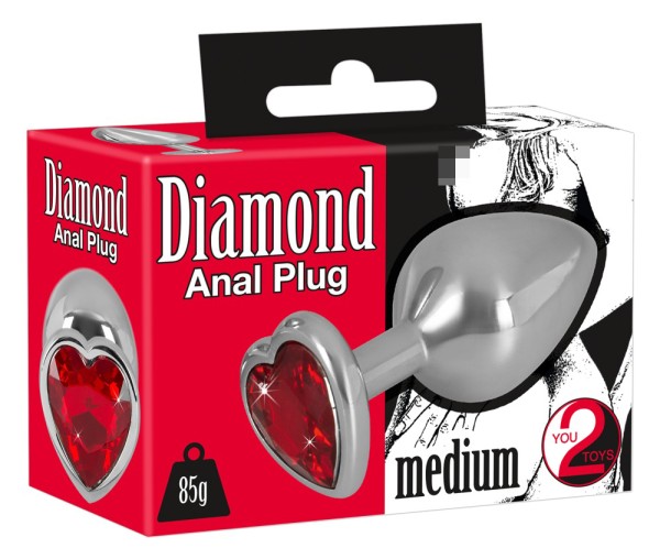 Diamond Anal Plug Medium: Aluminium-Analplug mit Schmuckstein - vergleichen und günstig kaufen